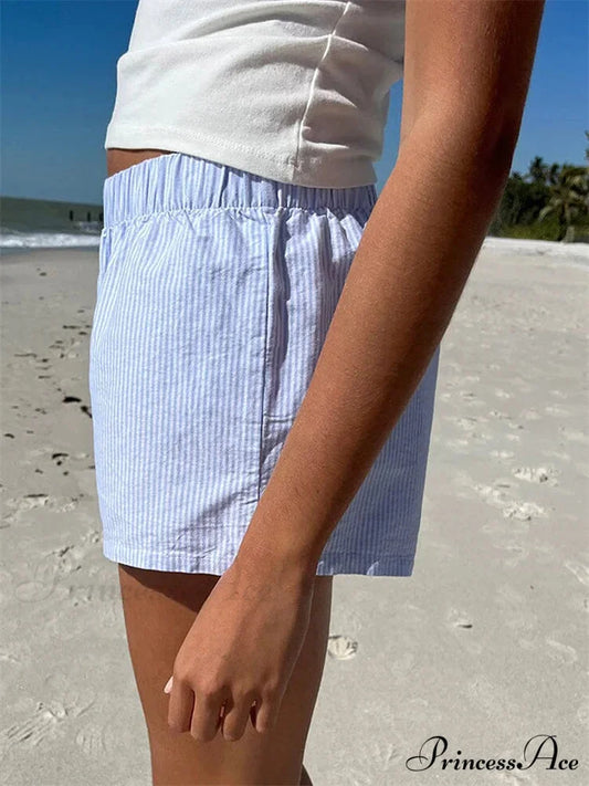 Front Button Checkered Lounge Short short-250223