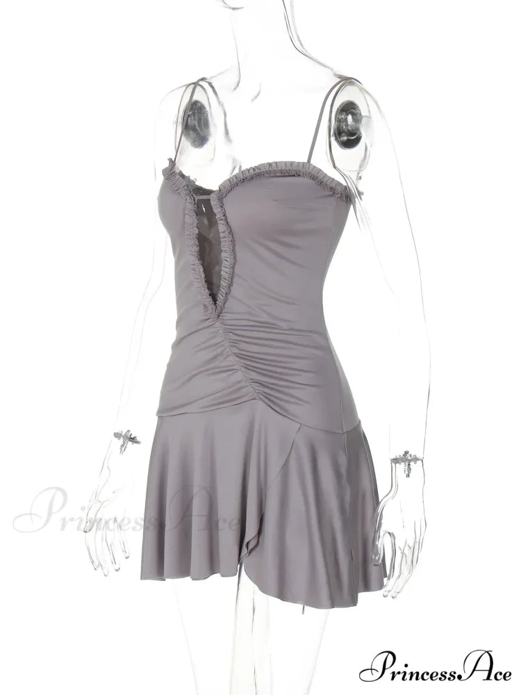 Front Cut Out Charming Cami Mini Dress