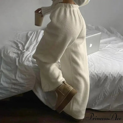 Frosty Fleece Simple Retro Women Pants pants-241228