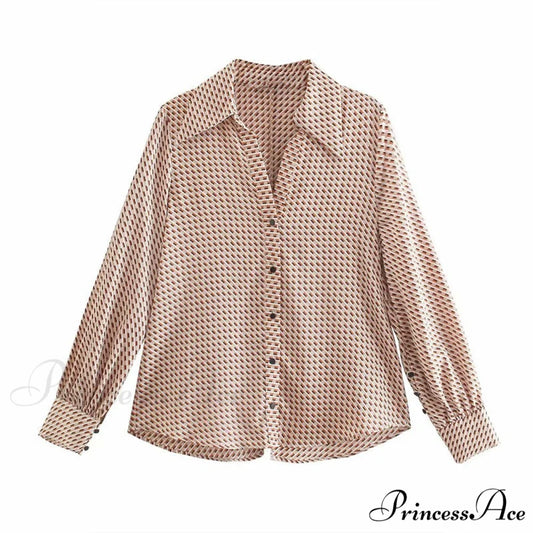 Fshion Woman Plaid Long Sleeve Blouse