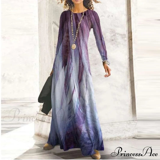 Full-Length Party Gown Long Gown Bohemian Neck Round Office Slim Lady Shiny Vintage Spring Dresses 10 / S