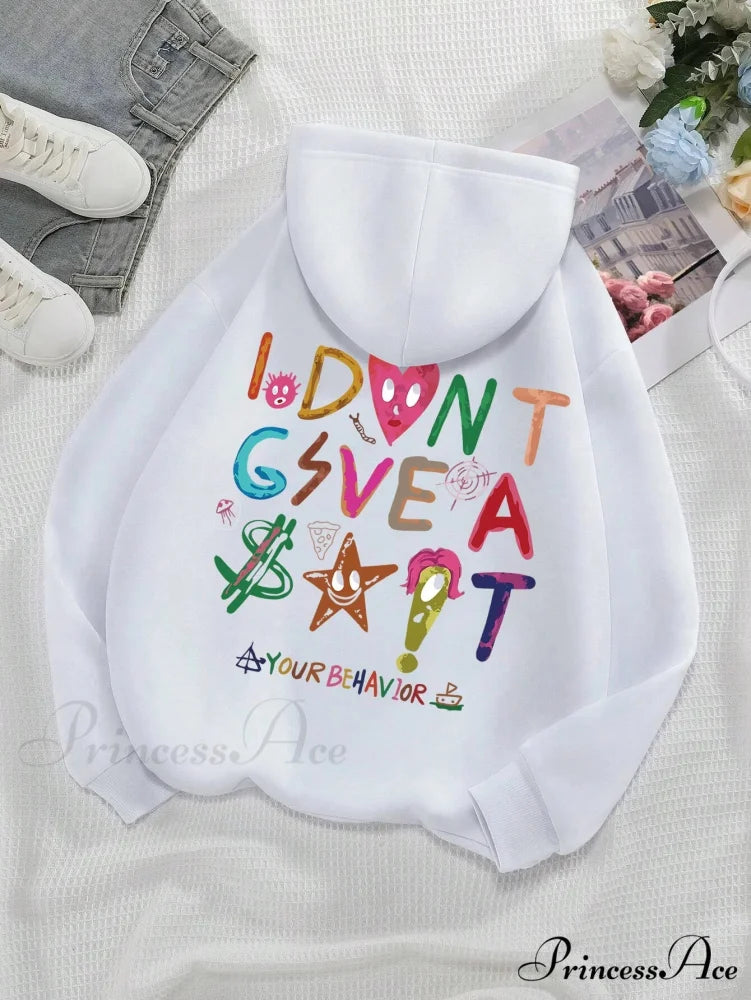 Funny Oversized Fleece Cozy Casual Hoodie White / S