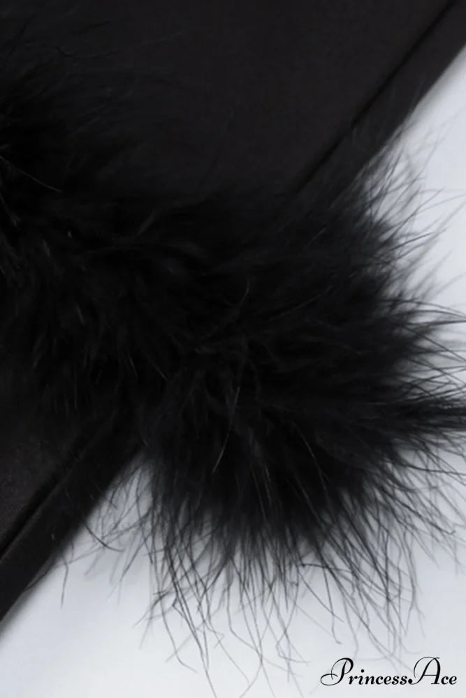 Fuzzy Tiered Cami Dress with Rhinestones