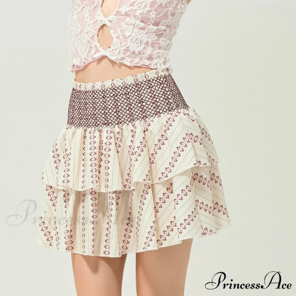 Gathered Blossom Tiered Frill Skirt MULTI / S skirts-250223