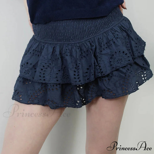 Gathered Bohemian Seaside Frill Skirt black / S skirts-250223