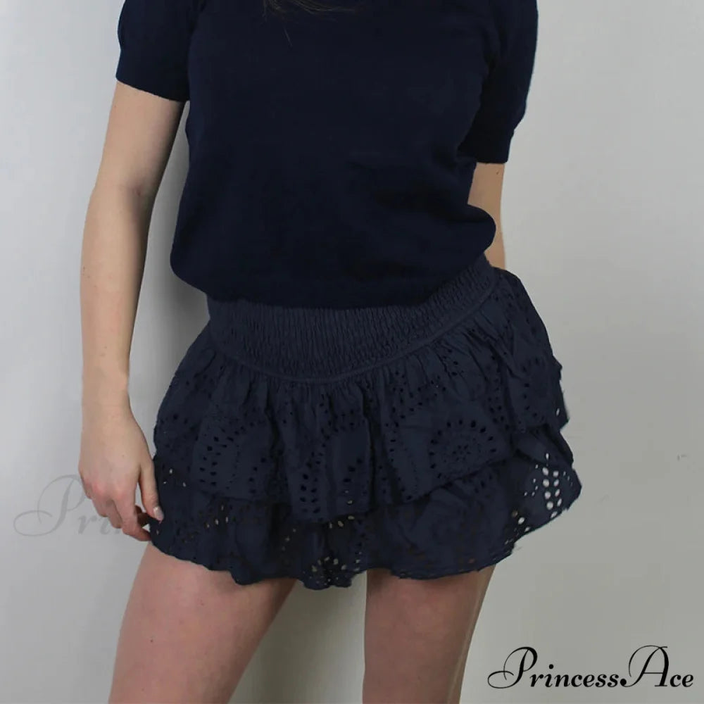 Gathered Bohemian Seaside Frill Skirt skirts-250223