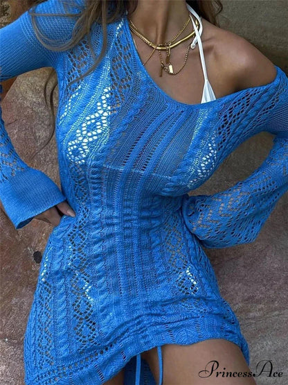 Gathered Cinched Knit Mini Dress minidress-250223