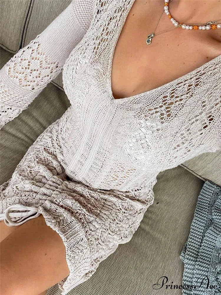 Gathered Cinched Knit Mini Dress minidress-250223