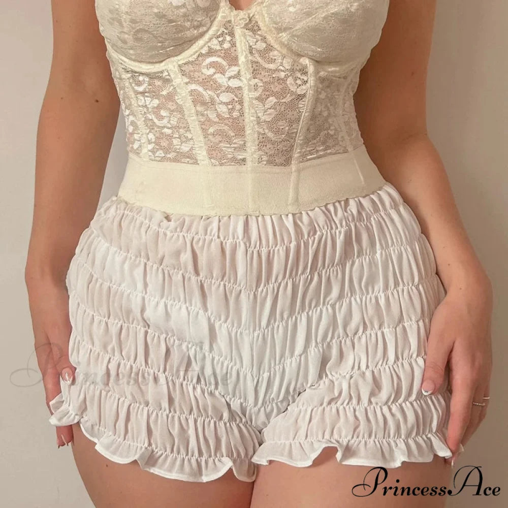 Gathered Enveloping Form-Fitting Mini Brief WHITE / S short-250223