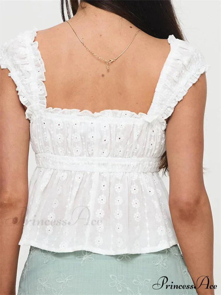 Gathered Informal Lace Edgy Crop Top croptop-250126