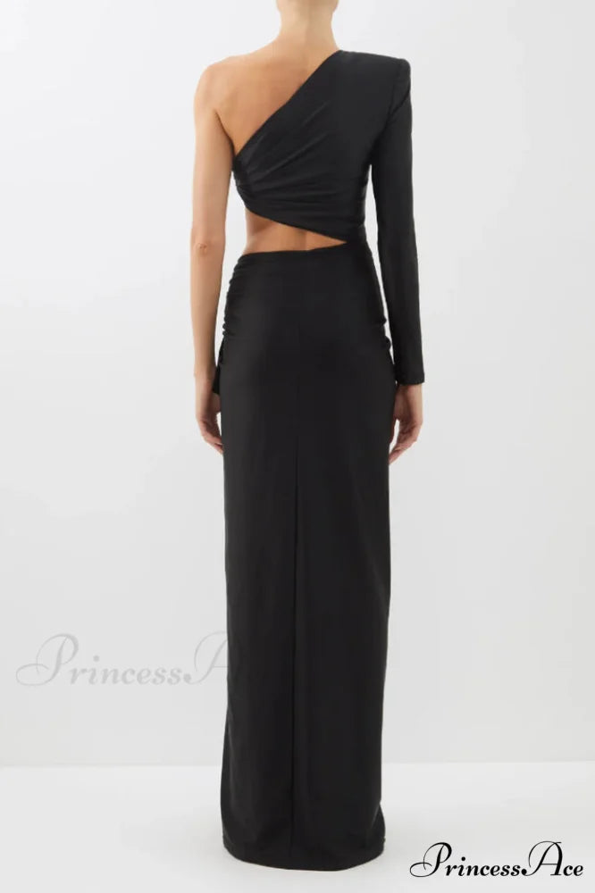 Gathered Single Stylish Shoulder Dress