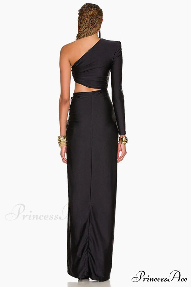 Gathered Single Stylish Shoulder Dress