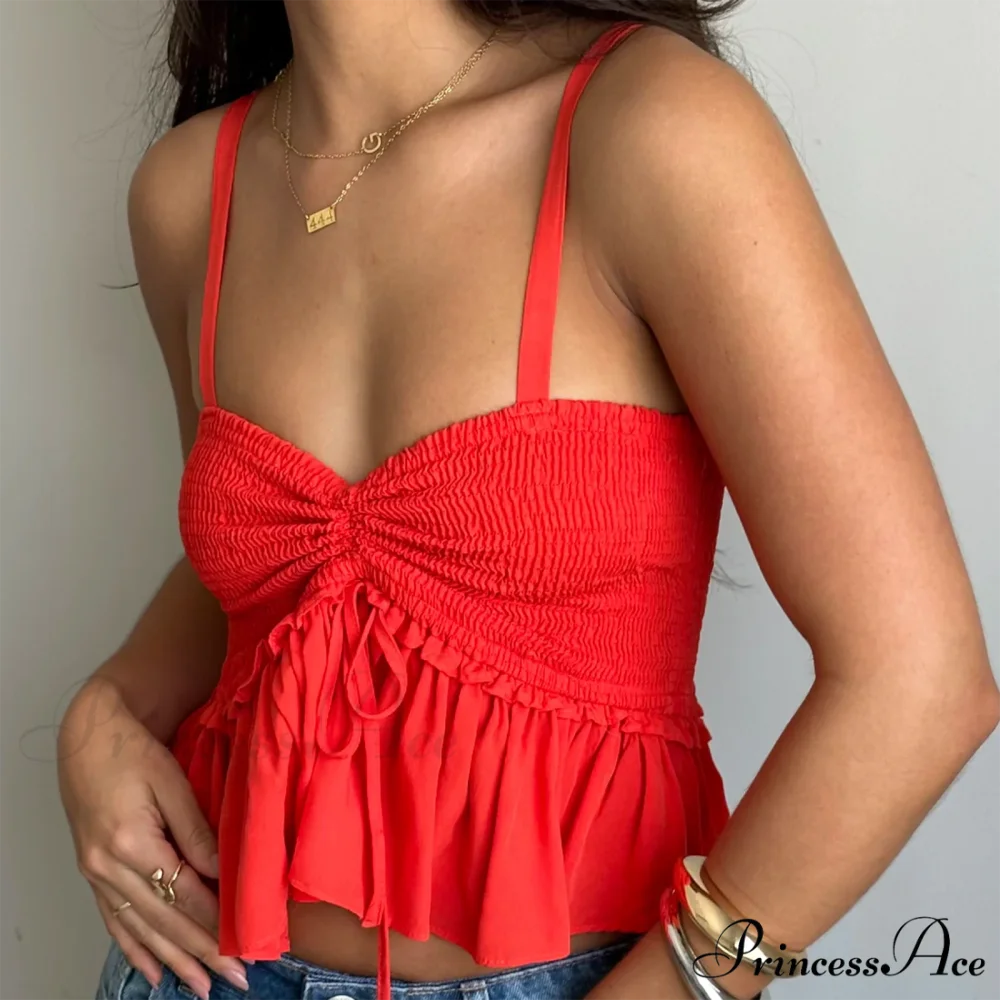 Gathered Sweetheart Crop Top croptop-250223