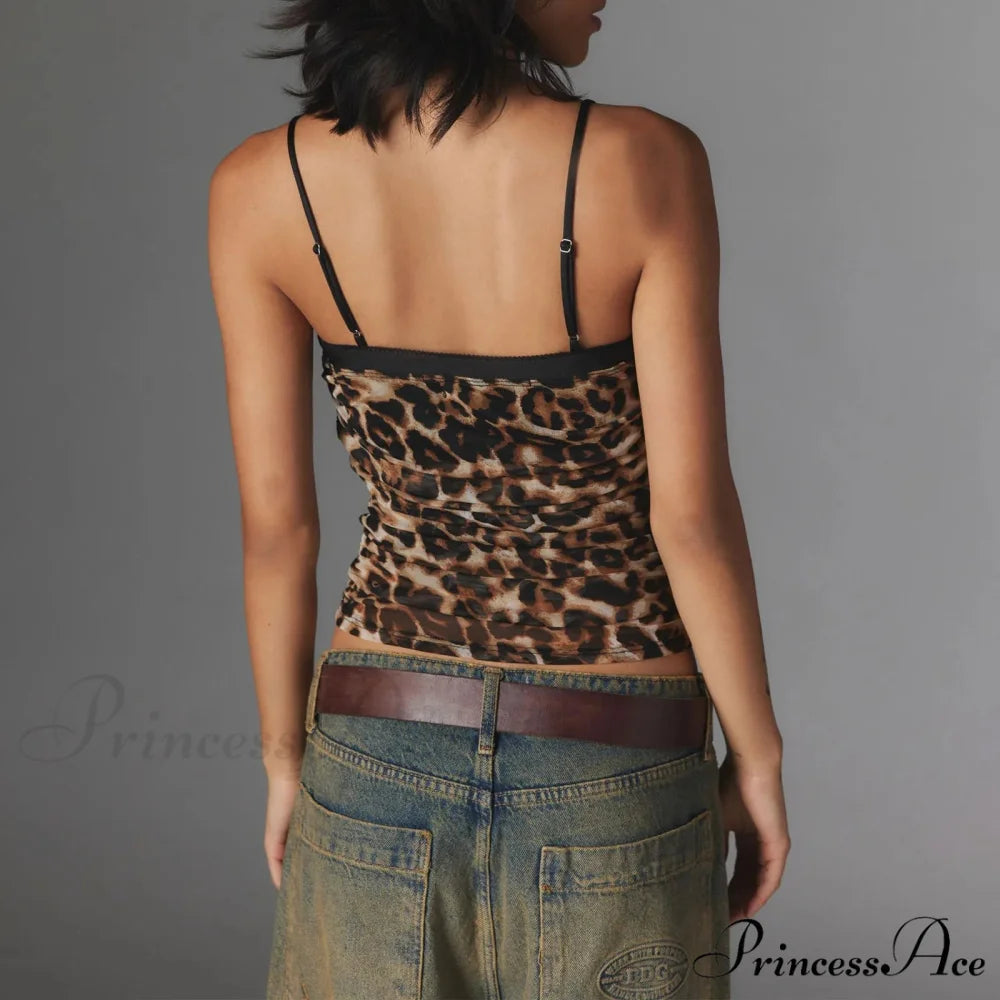 Gathered Thin Strap Crop Top croptop-250223