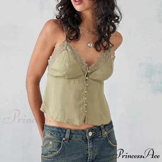 Gathered V-Neck Solid Crop Top green / S croptop-250223