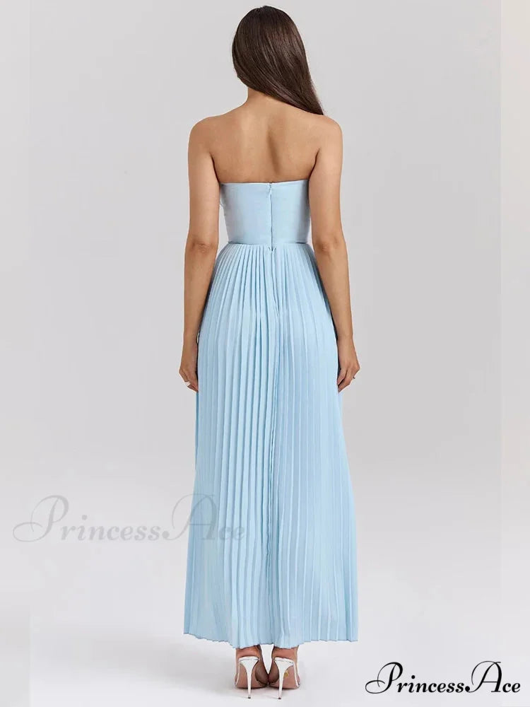 Gathered Waist Wrap A-line Maxi Holiday Dress vacationdress-250223