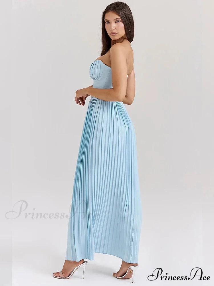 Gathered Waist Wrap A-line Maxi Holiday Dress vacationdress-250223