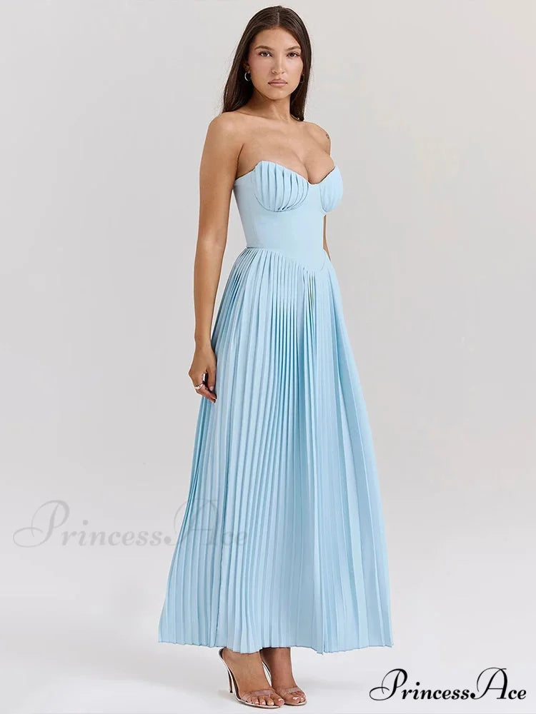 Gathered Waist Wrap A-line Maxi Holiday Dress vacationdress-250223