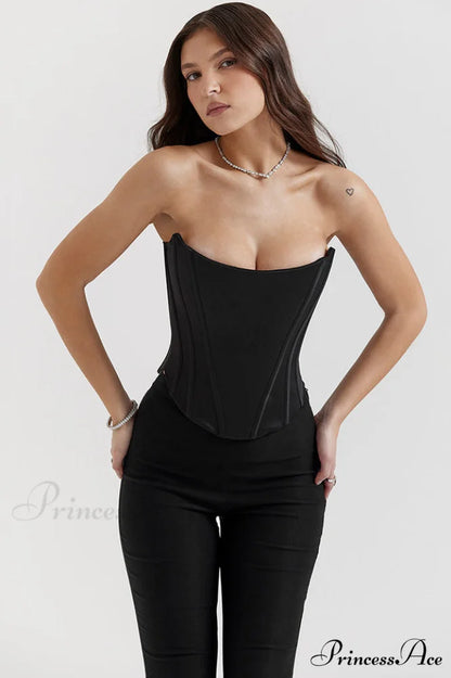 Genevieve Vintage Stylish Cream Strappy Bra XS / Black
