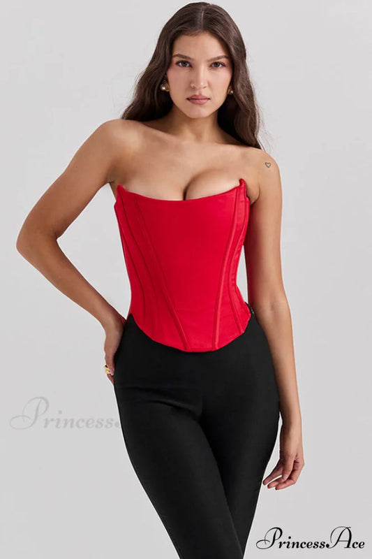 Genevieve Vintage Stylish Cream Strappy Bra XS / Scarlet