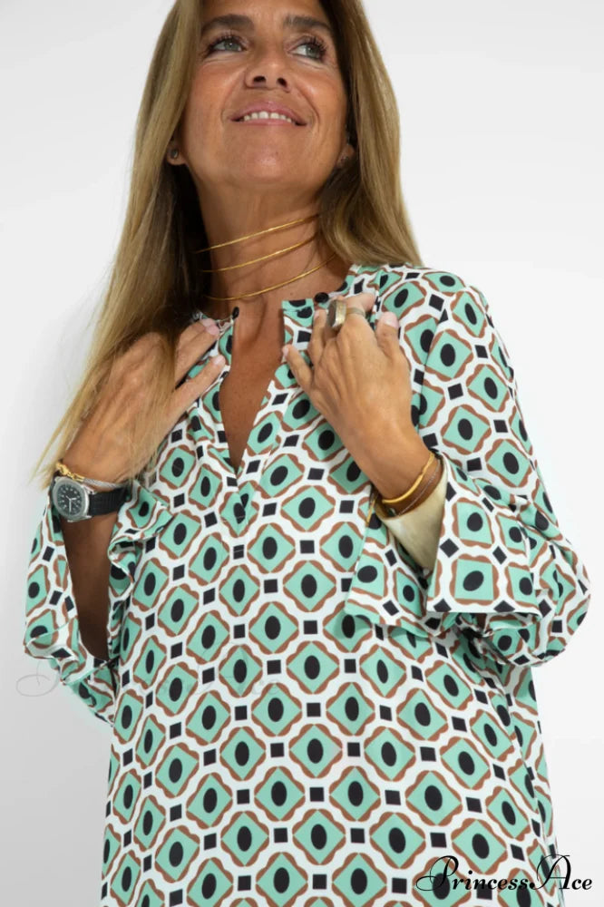 Geometric Elegant Maxi Dress