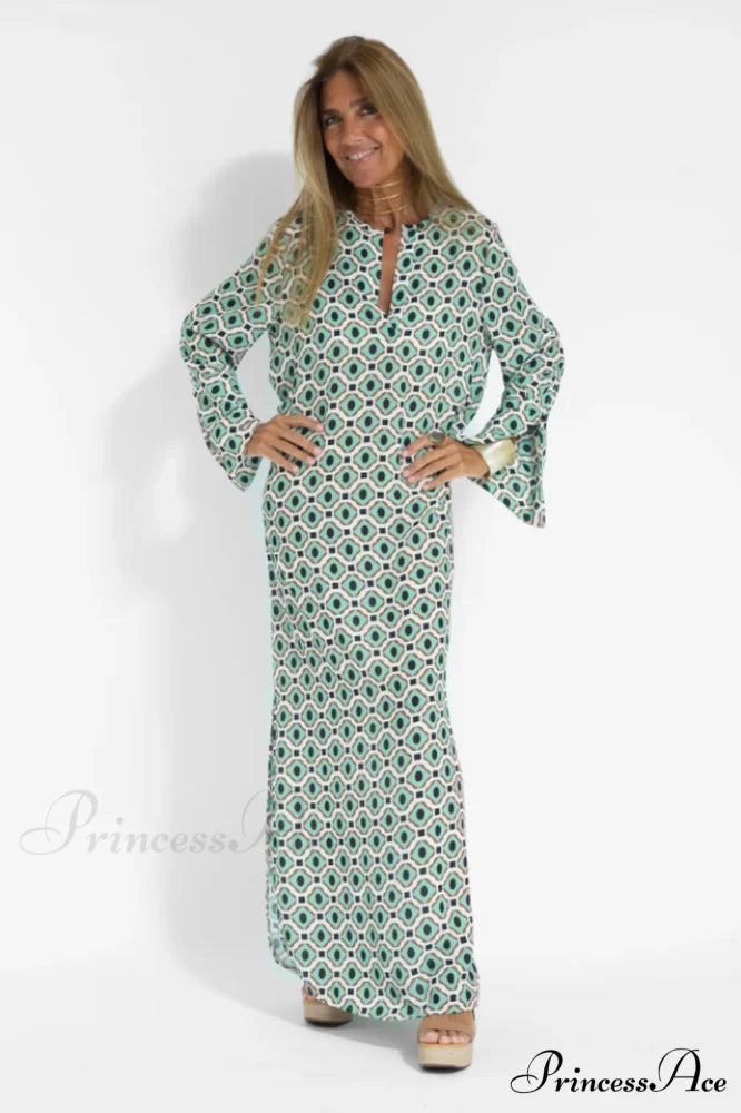 Geometric Elegant Maxi Dress