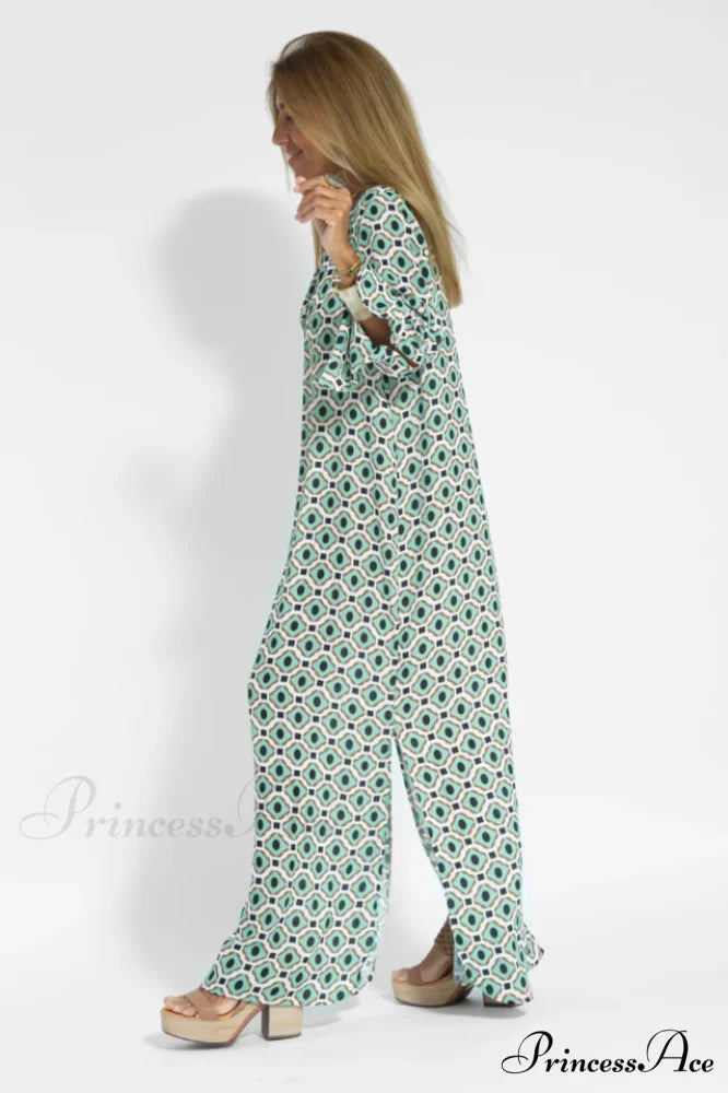Geometric Elegant Maxi Dress