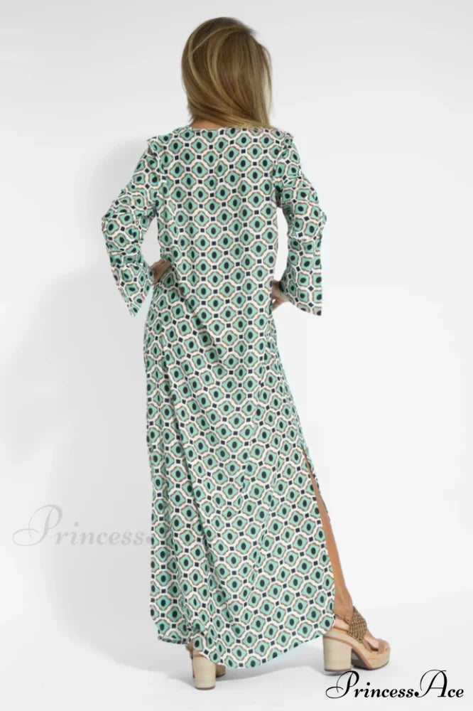 Geometric Elegant Maxi Dress