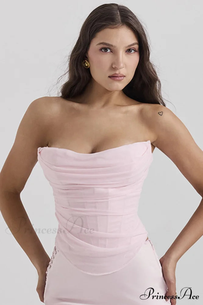 Georgie Ballerina Stylish Pink Strapless Corset XS / Pink