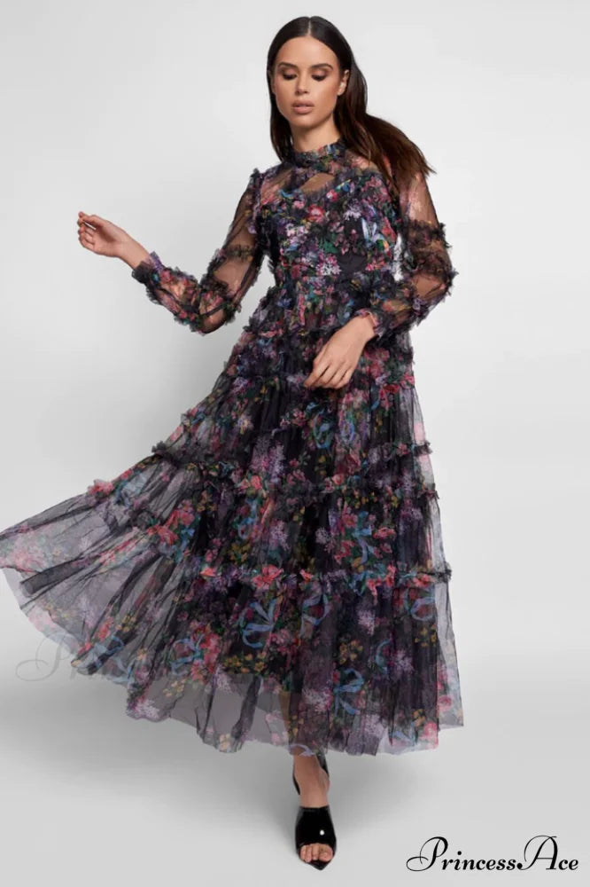 Georgina Ruffle Stylish Maxi Dress