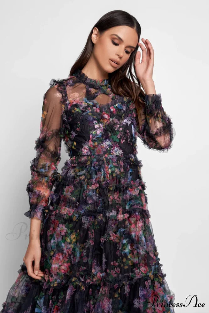 Georgina Ruffle Stylish Maxi Dress
