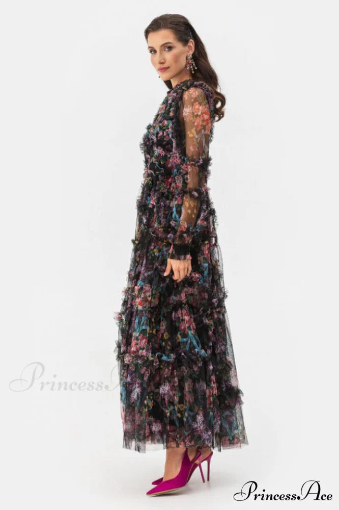 Georgina Ruffle Stylish Maxi Dress
