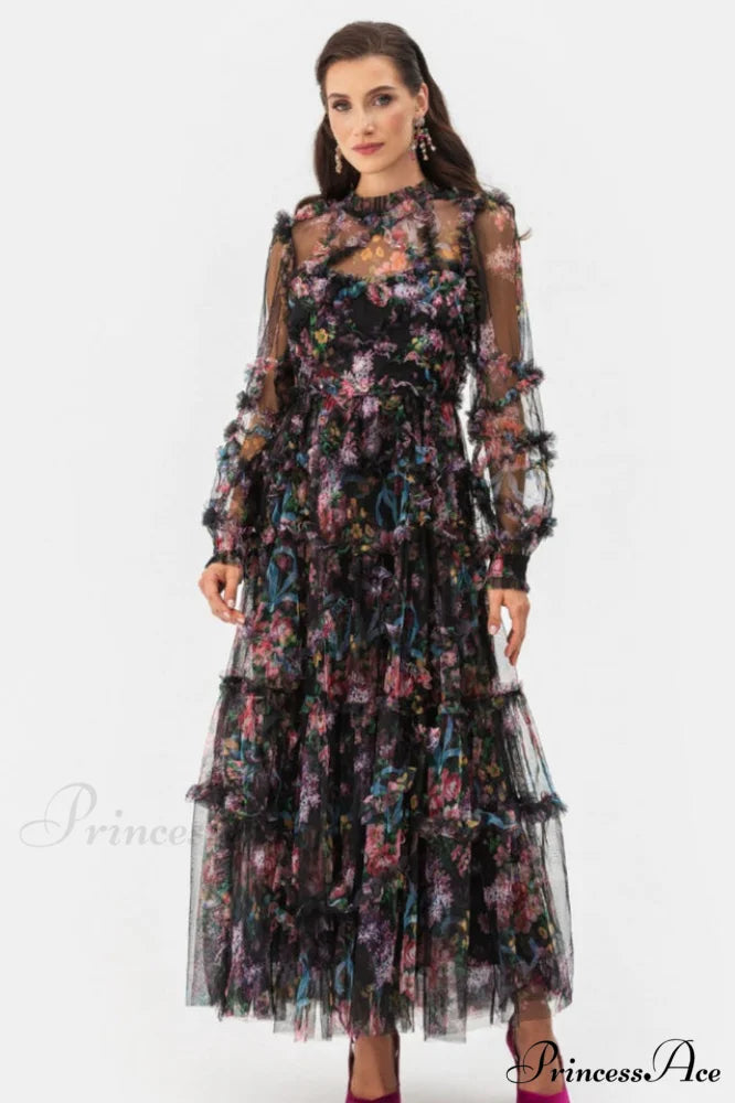 Georgina Ruffle Stylish Maxi Dress