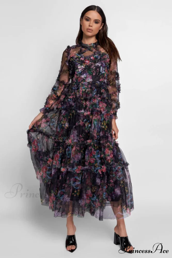Georgina Ruffle Stylish Maxi Dress