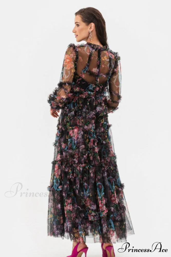 Georgina Ruffle Stylish Maxi Dress