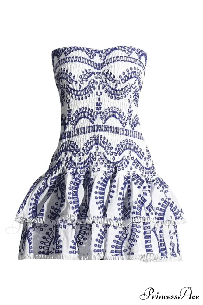 Getaway Fun Eyelet Trendy Strapless Mini Dress