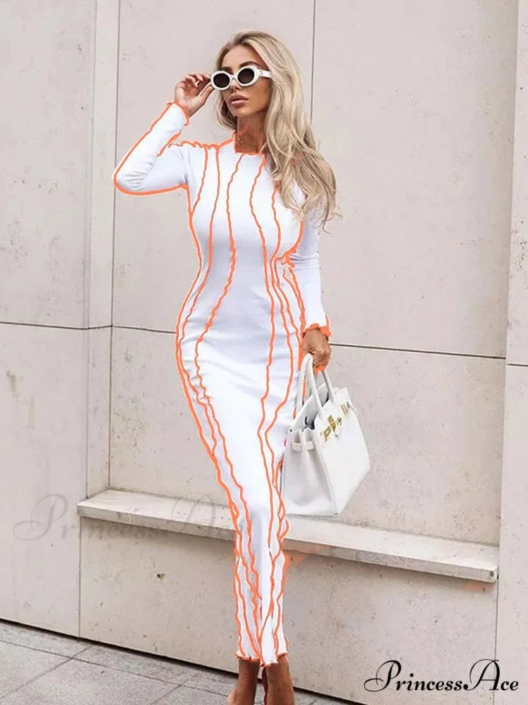 GIGI Elegant MIDI DRESS White / M