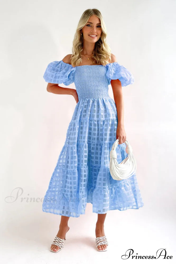 Gin Elegant Midi Dress S / Blue