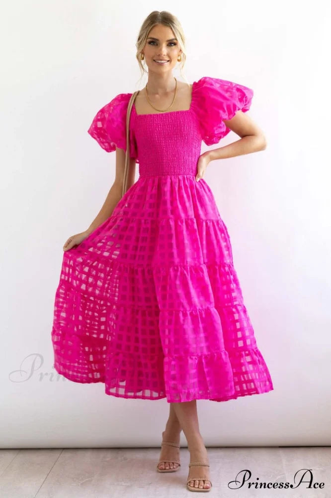 Gin Elegant Midi Dress S / Hot Pink