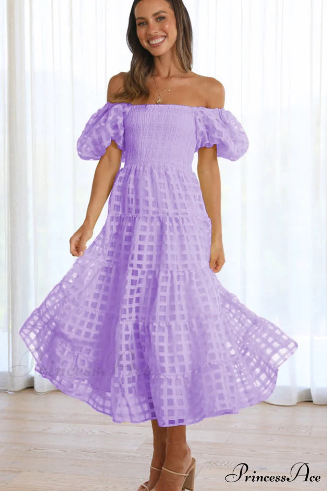 Gin Elegant Midi Dress S / Lavender