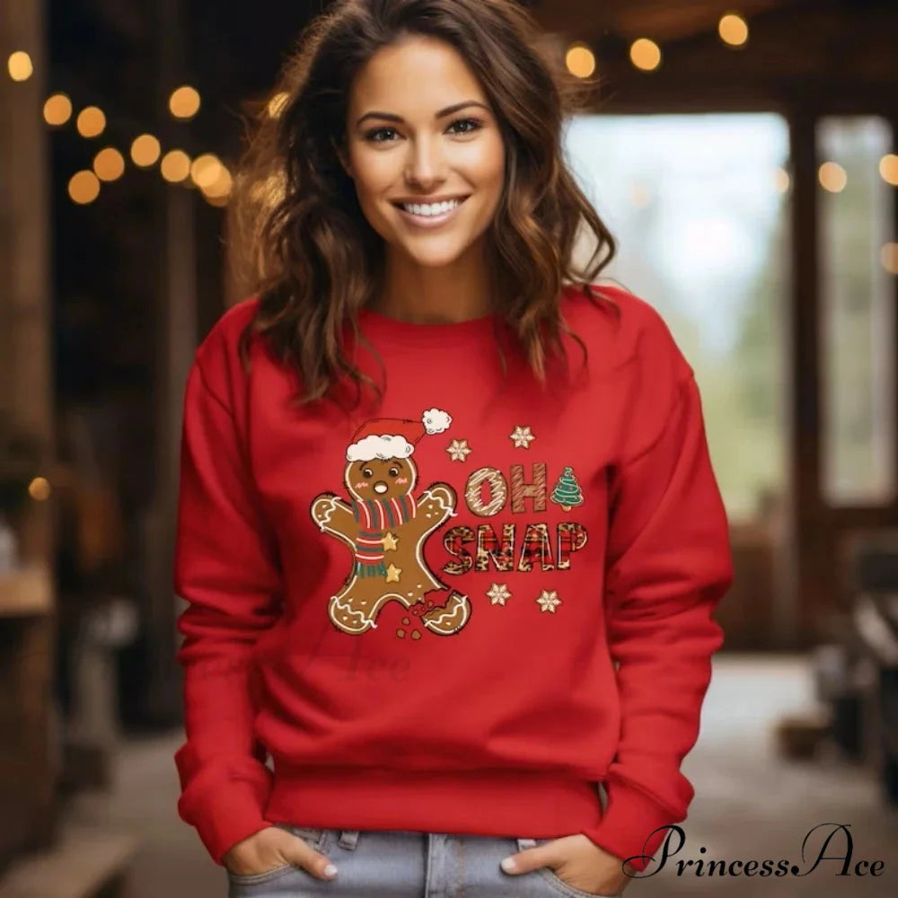 Gingerbread Christmas Cookie Cute Funny Kawaii Holiday Season Christmas Hoodie Red / S Christmas Hoodies-L