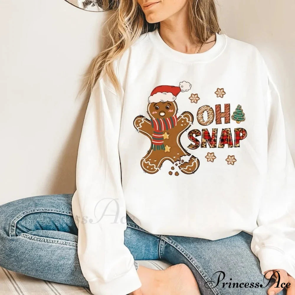 Gingerbread Christmas Cookie Cute Funny Kawaii Holiday Season Christmas Hoodie WHITE / S Christmas Hoodies-L