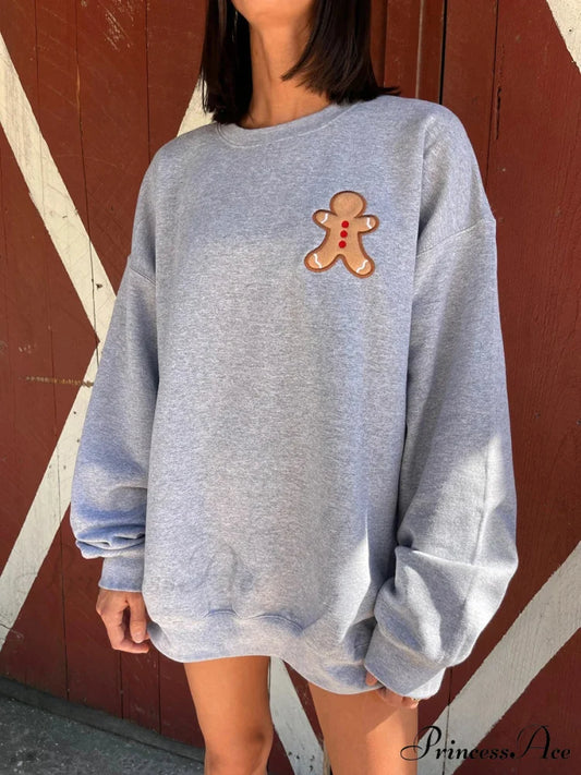 Gingerbread Crew Neck Christmas Hoodie Christmas Hoodies-L