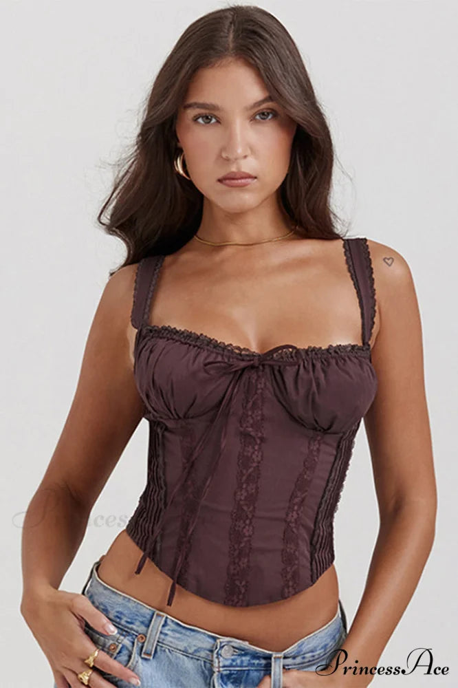 Gini Lack Stylish Back Corset XS / Rich Brown