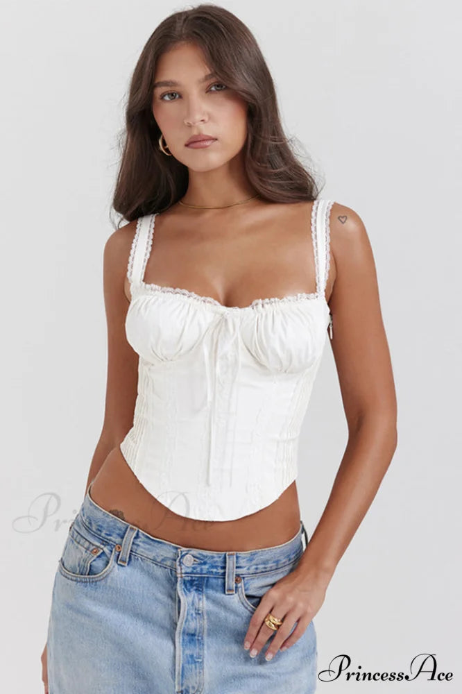 Gini Lack Stylish Back Corset XS / White