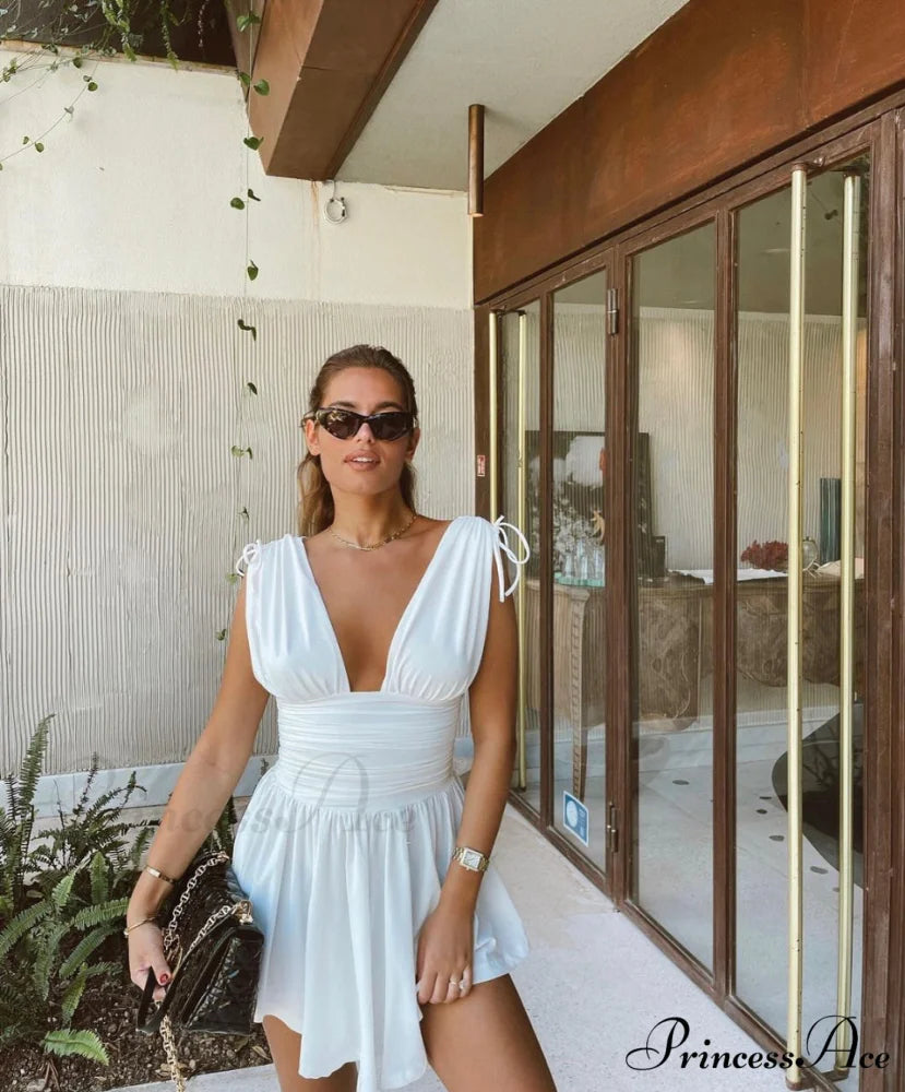 GIULIA Elegant MINI DRESS White / S