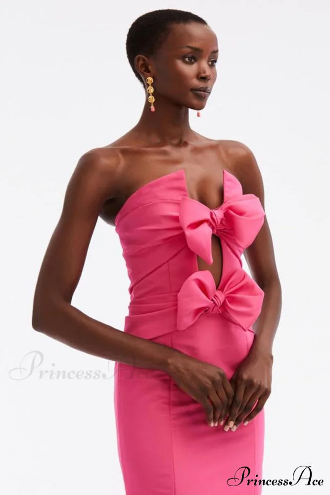 Glam Aura Graceful Strapless Maxi Dress