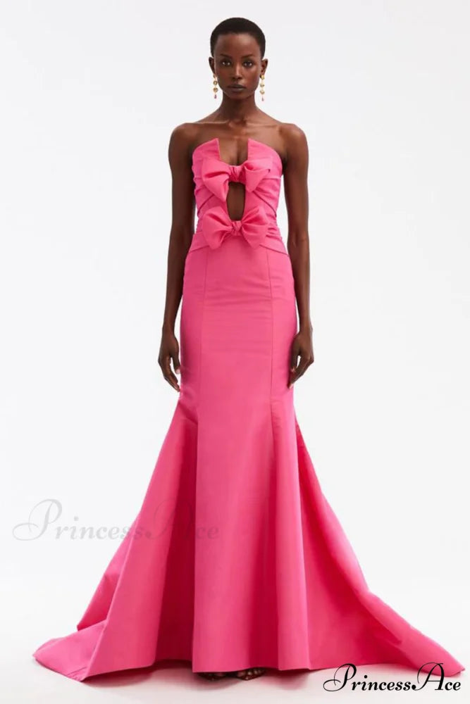 Glam Aura Graceful Strapless Maxi Dress Pink / 2