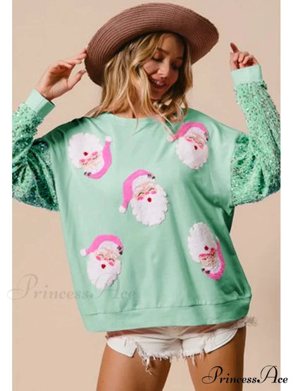 Glitter Patchwork Vintage Harajuku Slim Streetwear Christmas Hoodie Christmas Hoodies-L