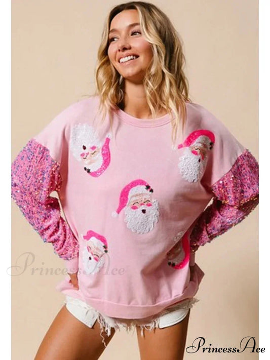 Glitter Patchwork Vintage Harajuku Slim Streetwear Christmas Hoodie Christmas Hoodies-L